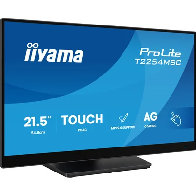 Touchscreen Monitor 22" POS iiyama T2254MSC-B2AG FHD 4ms IPS /HDMI DP/ Speakers, PalmRejection, AntiGlare, NFC/RFID, LED strip