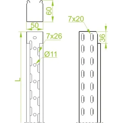Товщина листа лотка KGL500H60/3 - 0,70 мм