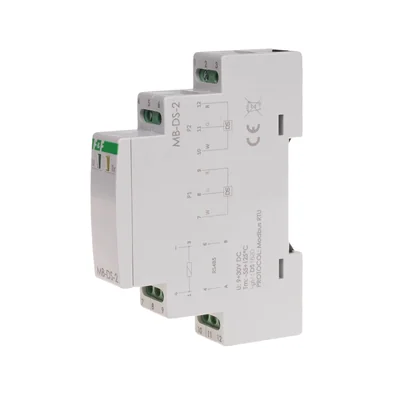 Transductor de medición de temperatura de 2 canales con salida MODBUS RTU