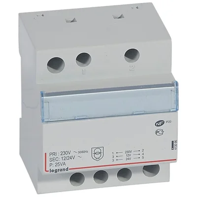 TRANSFORMADOR DE SEGURIDAD MODULAR TR325 12/24 25VA