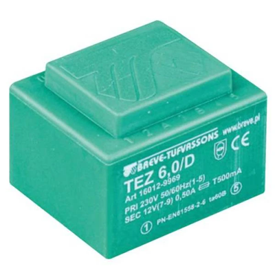 Transformator jednofazowy TEZ 6,0/D 230/12-12V