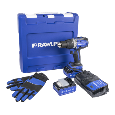 Trapano avvitatore a percussione 18V 100 Nm 2 batterie 5,0 Ah caricabatterie 6,5 A Valigia RAWLCASE
