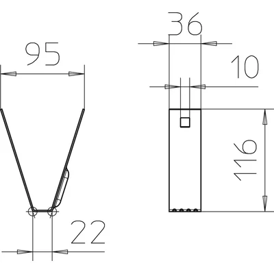 Trapezoidal ceiling bracket TPB 100 FS galvanized steel