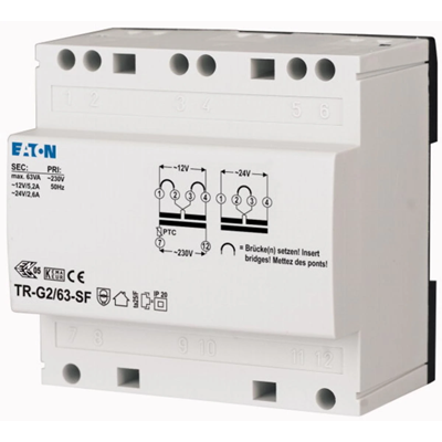 Trasformatore 230 V, uscita 12-24 V, 5,2-2,6 A, TR-G2/63-SF