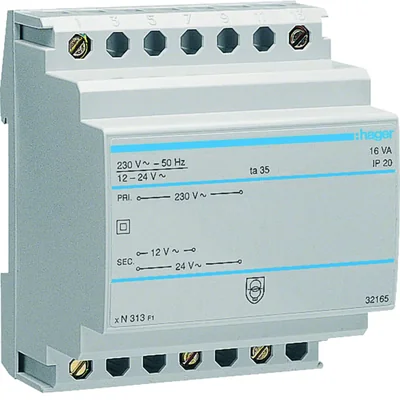 Trasformatore di sicurezza 12V/1 33A o 24V/0 67A