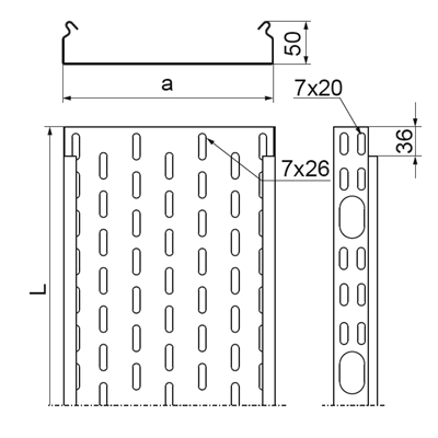 Tray, KOJ200H50/3 N