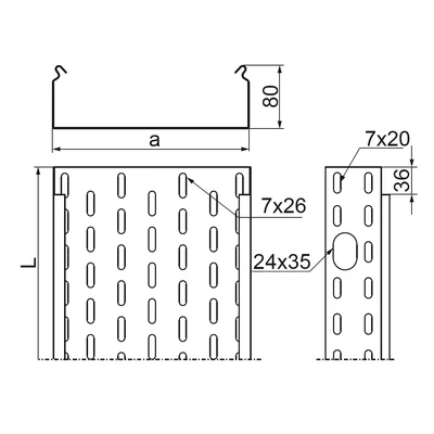 Tray, KOJ400H80/3 N