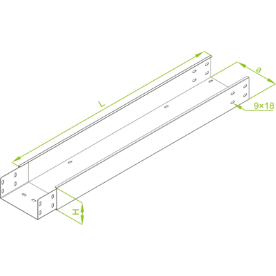 Tray with weld connector KZLP100H100/3