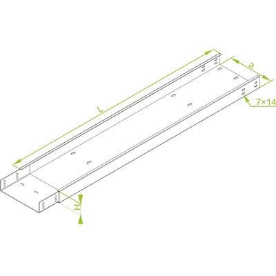 Tray with welded connector, KZLP100H50/3