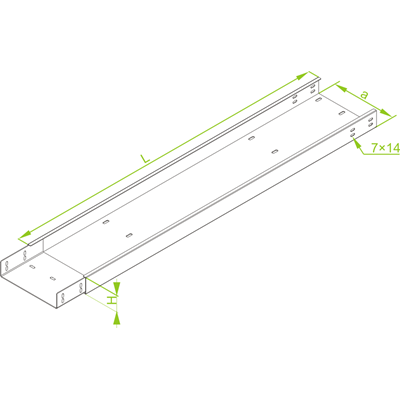 Tray with welded connector, KZLP50H50/3