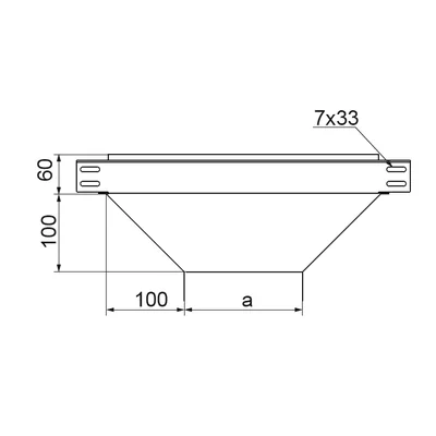 TRBJ100H60 Reducing tee, sheet thickness - 1 mm