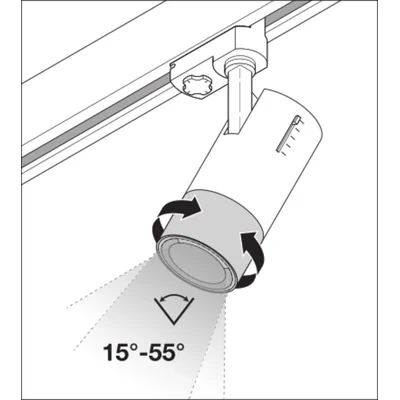 Трековий світильник TRACKLIGHT SPOT ZOOM D85 25W 4000K DIM 97R WT
