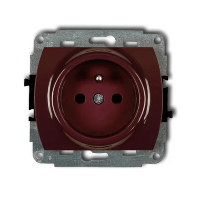 TREND Single socket mechanism with grounding 2P+Z (current circuit shutters) brown