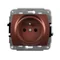 TREND Single socket mechanism with grounding 2P+Z (current circuit shutters) brown metallic