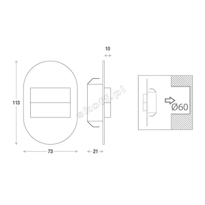 Treppenhausleuchte DUO RUEDA Short LED Light SKOFF 10 V DC 1,6 W IP 66 6500 K Aluminium Stück.