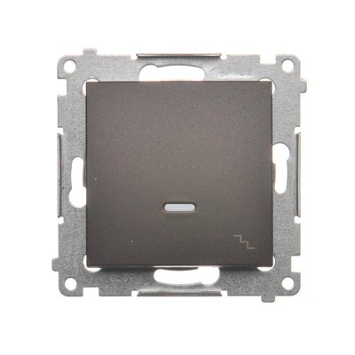 Treppenschalter mit LED-Hintergrundbeleuchtung (Modul) 230V, mattbraun metallic