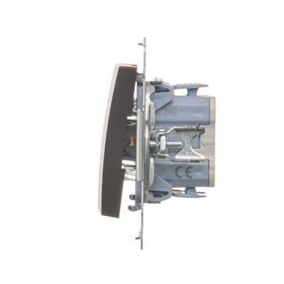 Treppenschalter mit LED-Hintergrundbeleuchtung (Modul) 230V, mattbraun metallic