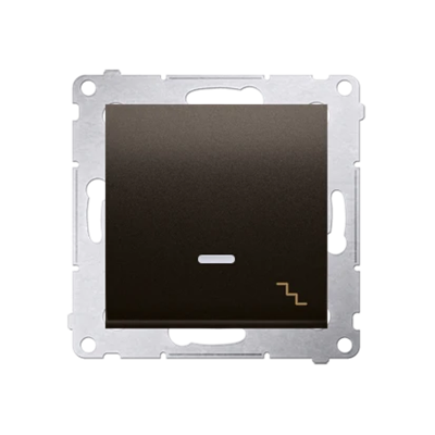 Treppenschalter mit LED-Hintergrundbeleuchtung (Modul) 230V, mattbraun metallic