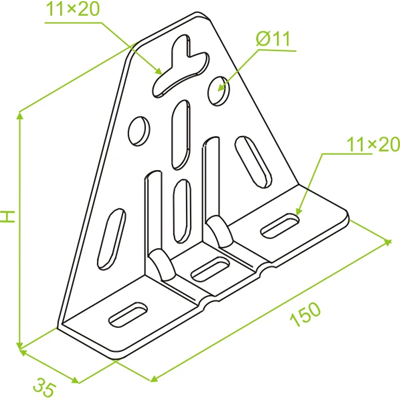 Triangular ceiling base, PST