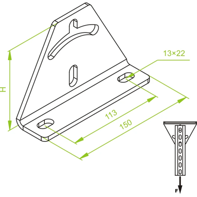 Triangular ceiling base, PSTV