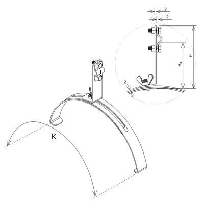 Тримач конькової черепиці висувний з шурупом H=10 см, оцинкований гарячим способом