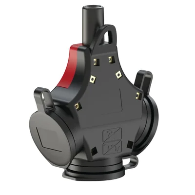 Triple socket outlet with flap and grounding pin 16A 2P+Z 230V IP44, child protection