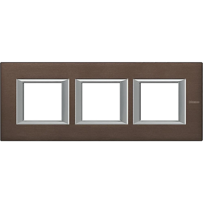 Triple, two-module frame, brown matt