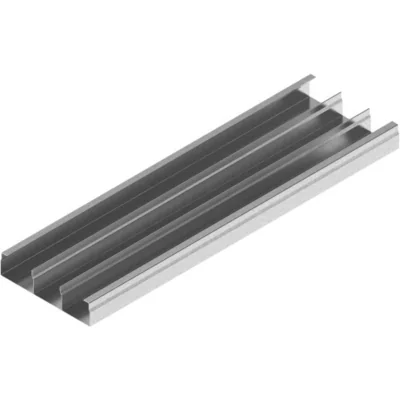 Třístopý pozinkovaný žlab, šířka 250 mm, délka 2 m, výška 28 mm