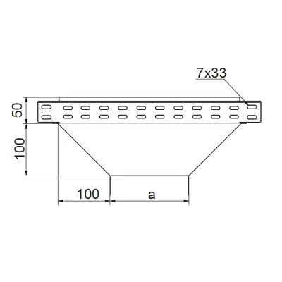 TRJ100H50 Reduzier-T-Stück, Blechdicke - 1 mm