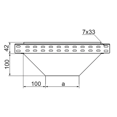 TRJ50H42 Reduzier-T-Stück, Blechdicke - 1 mm