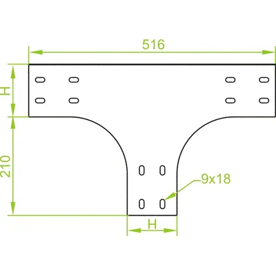 TRRZC200H100 Te reductora, espesor de chapa: 2 mm