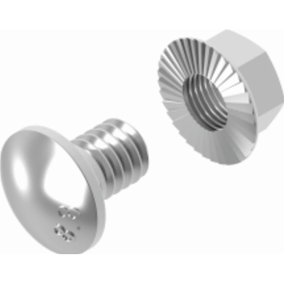 Truss head bolt + serrated nut, SGKFM6x12