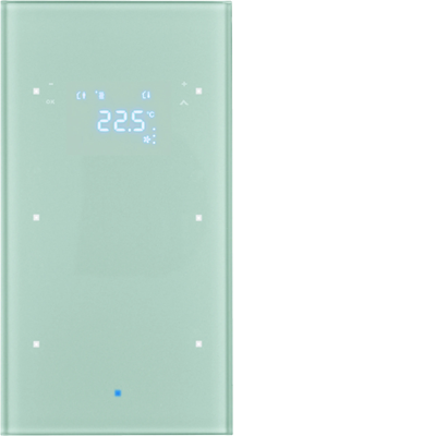 TS KNX 2-fach Sensor mit Temperaturregler Glas Aluminium