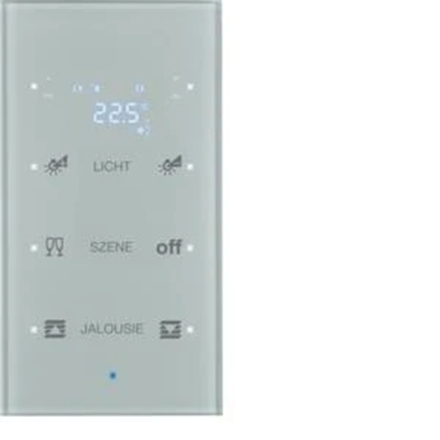 TS KNX 3-fold sensor with configurable temperature regulator glass aluminum