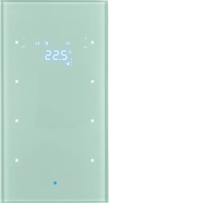 TS KNX 3-fold sensor with temperature regulator glass aluminum