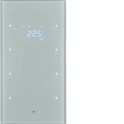 TS KNX 3-fold sensor with temperature regulator glass aluminum