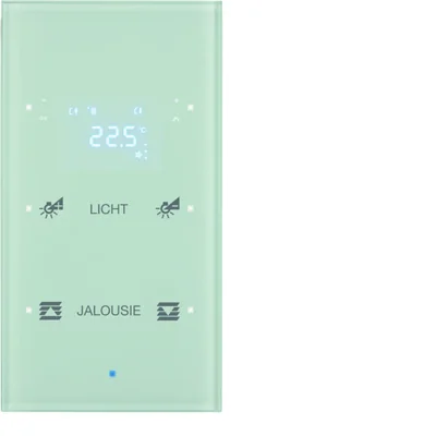 TS KNX Glas-Tastsensor 2-fach mit Temperaturregler konfigurierbar weiß