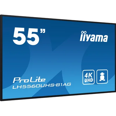 Цифровий дисплей iiyama LH5560UHS-B1AG, 55" ELED VA, 4K, 500 кд/м2, Android11, iisignage2, цілодобовий, 3xHDMI