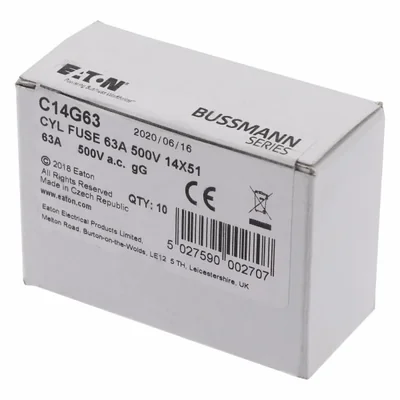 Циліндрична вставка C14G63 14 x 51 мм 63A GG 400V AC
