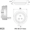TSSM M20 S grey choke bushing