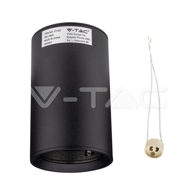 TUBA Spot lampada da soffitto 10cm GU10 IP20 nero