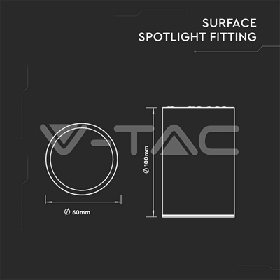 TUBA Spot lampada da soffitto 10cm GU10 IP20 nero