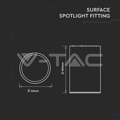 TUBA Spot lampada da soffitto 10cm GU10 IP20 nero