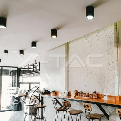 TUBA Spot lampada da soffitto 10cm GU10 IP20 nero