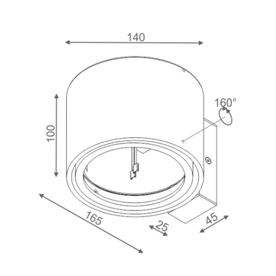 Tube 111 Wall lamp black mat