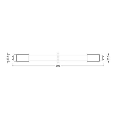 Tube LED T8 UN V 600 8W 865