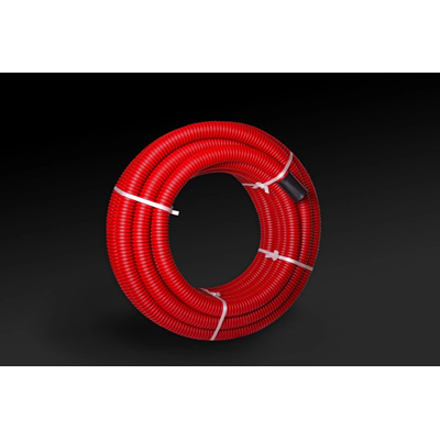 Tube ondulé double couche en rouleaux taille 110/92 25m, rouge