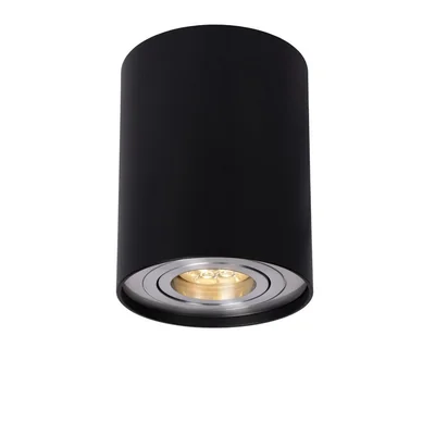 Tube round Spot ceiling lamp 12.5cm GU10 IP20 black