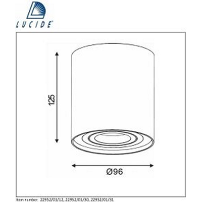 Tube runde Spot Deckenleuchte 12,5cm GU10 IP20 schwarz