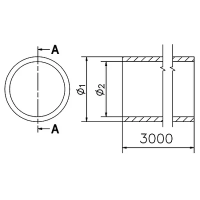 Tubo pararrayos; Ø 40x3000mm /TW/